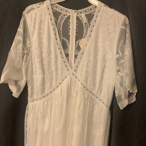 Pinkblush white lace mesh overlay maxi dress ❤️